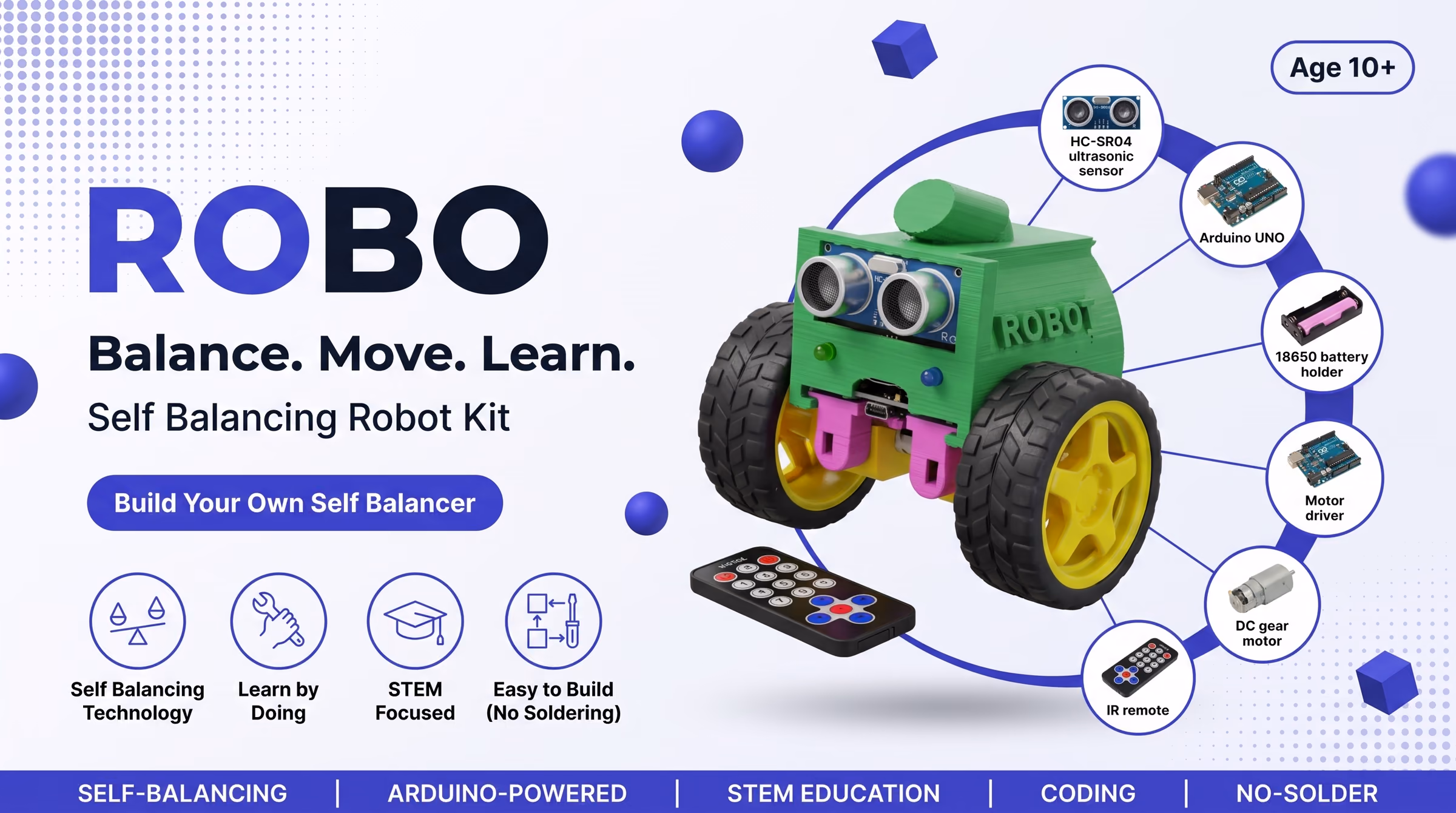ROBO — Self balancing robot — PID control you can see working.